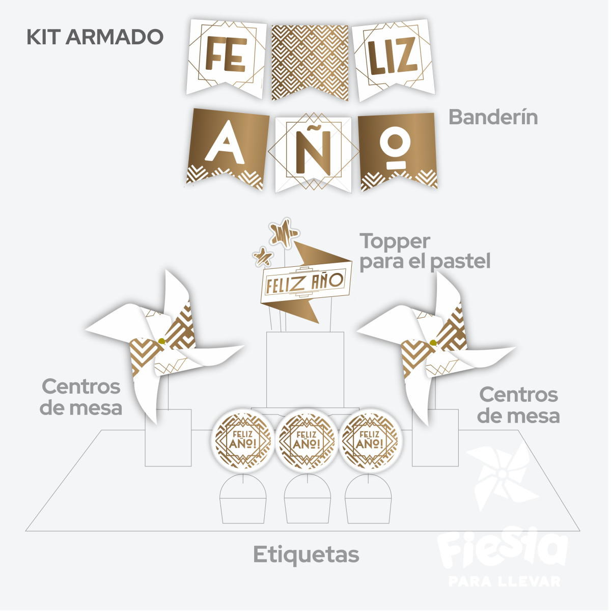 Fin ano dorado montado