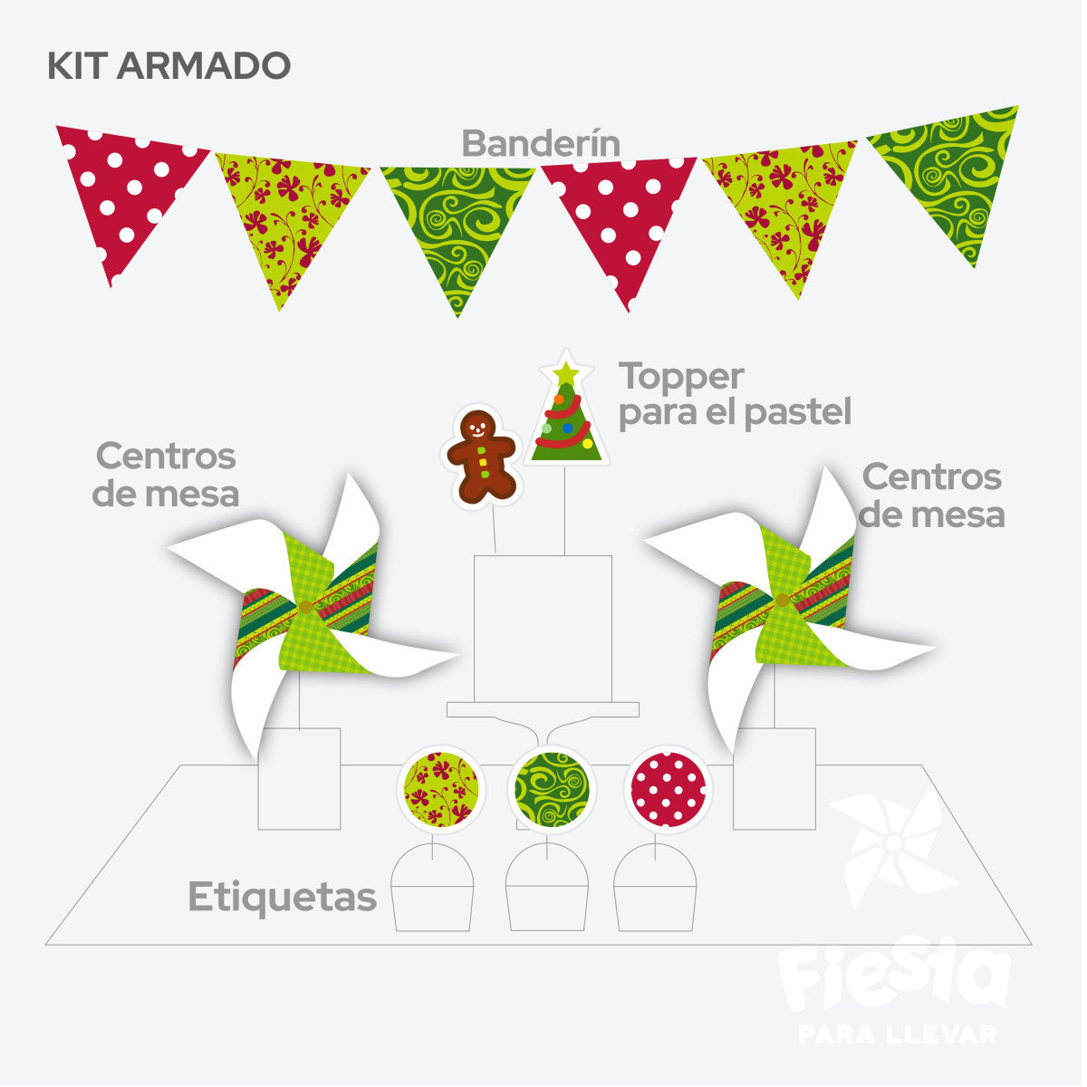 Rojoyverde navidad montado